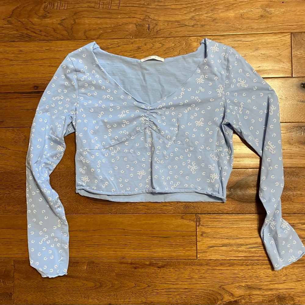 Light Blue Floral Women's Top
